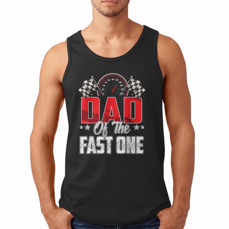 1 Year Old Racing Car Fast One Birthday 1st Family Dad Men Tank Top