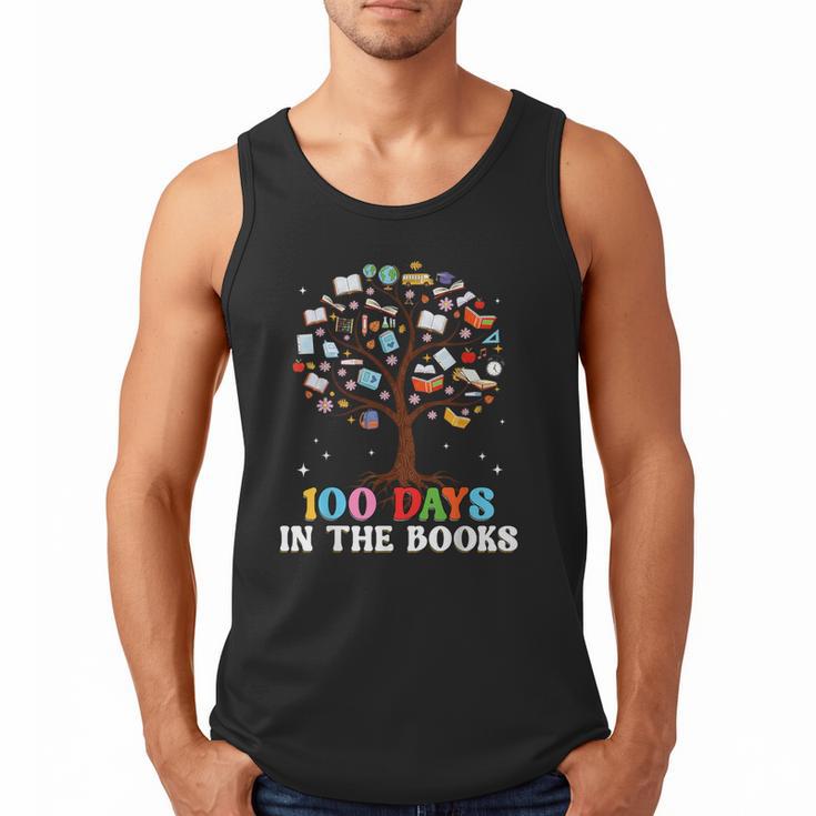 100 Days Of School 100th Day In The Books Reading Teacher Men Tank Top