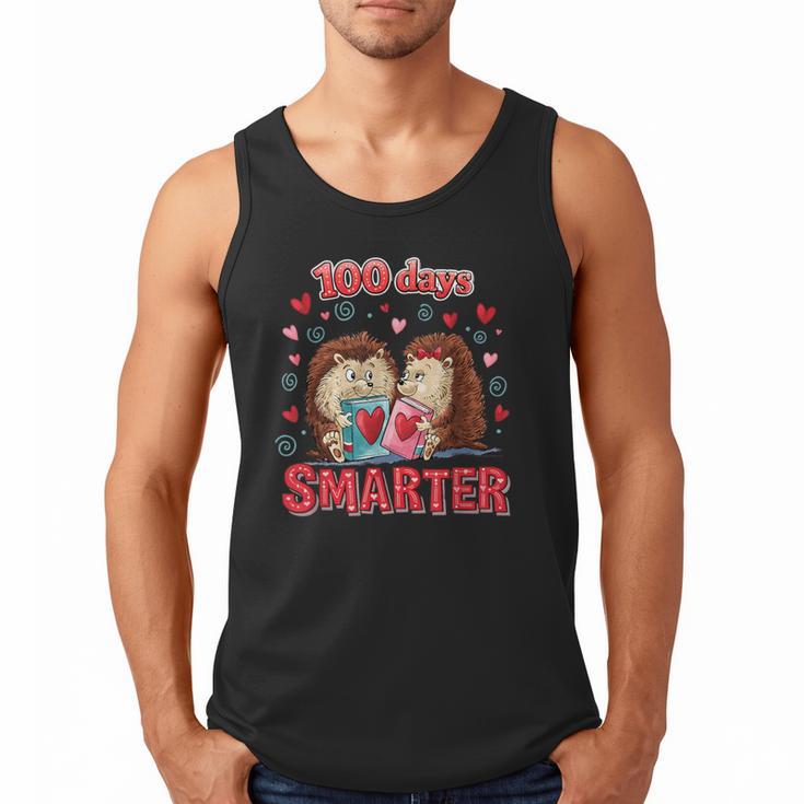 100 Days Smarter Shirt Cute Hedgehog Love Books School Tee Men Tank Top