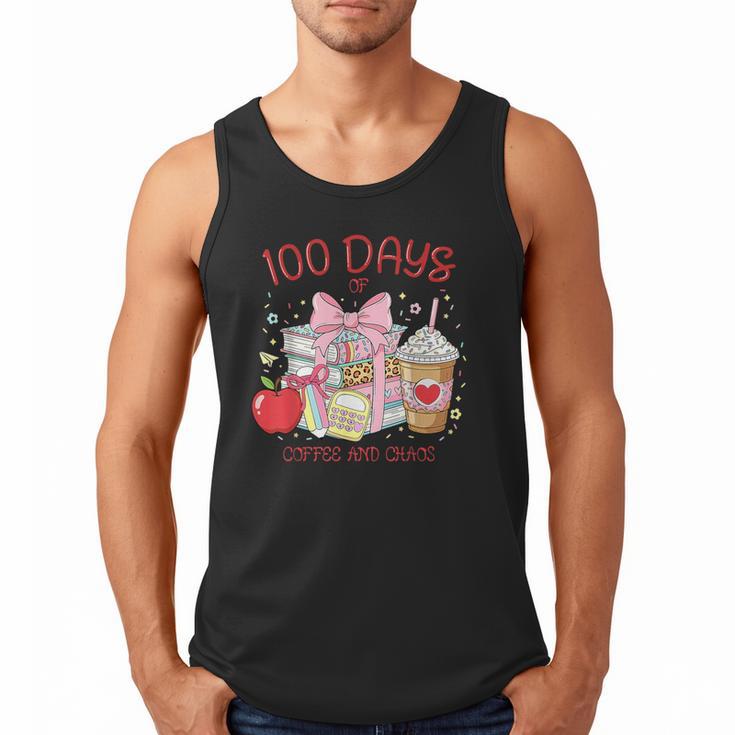 100th Day Of School Teachers 100 Days Of Coffee Chaos Books Men Tank Top
