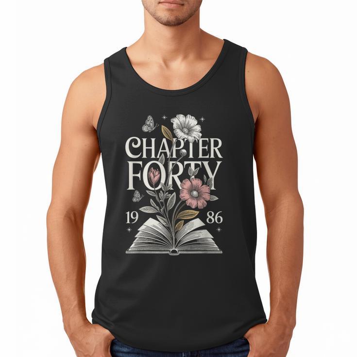 1986 Chapter Forty 40th Birthday Wildflower Book 40 Year Old Men Tank Top