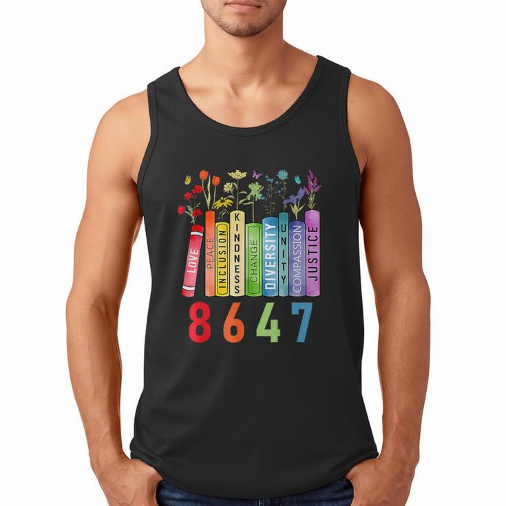 8647 Equal Rights Book Flower Trump Women Rights Feminist Men Tank Top