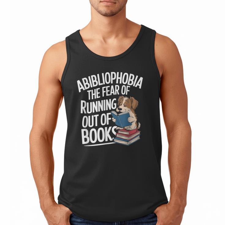 Abibliophobia Dog Book Lover Library Men Tank Top