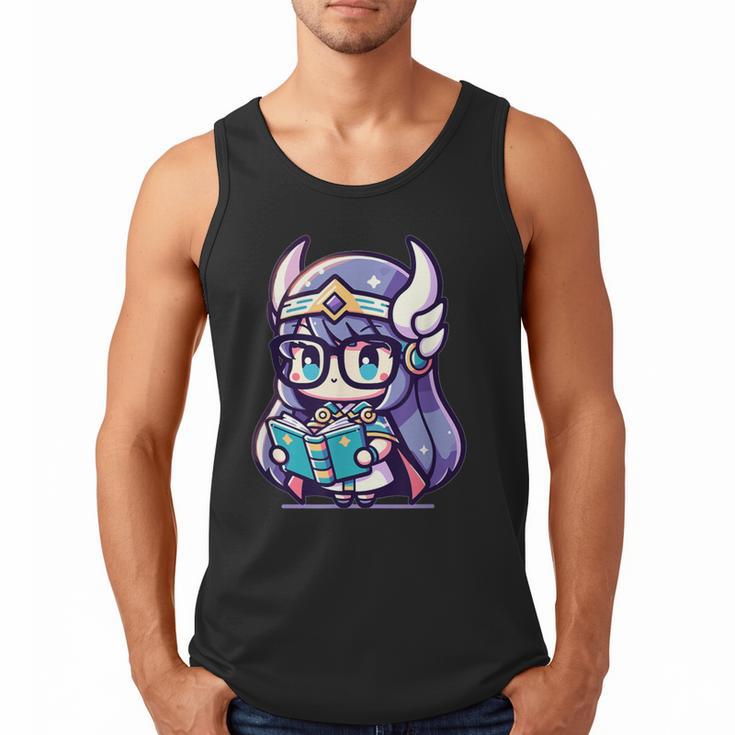 Adorable Book Lover Valkyrie With Reading Glasses Cute Men Tank Top