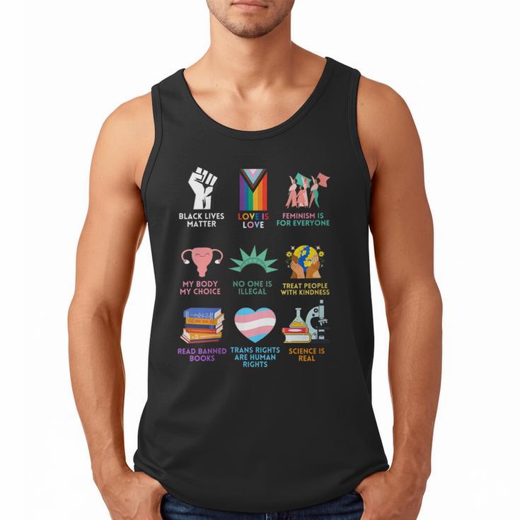 Ally Anti Trump Liberal BLM Love Is Love Banned Books Icons Men Tank Top