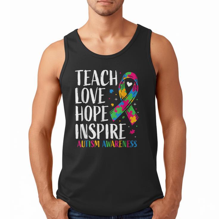 Autism Awareness Ribbon Mom Dad Kids Autistic Support Autism Men Tank Top