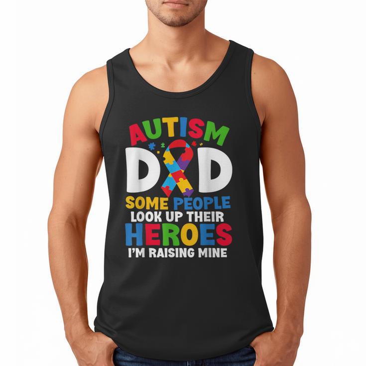 Autism Dad Puzzle Ribbon Proud Son Hero Autism Awareness Men Tank Top