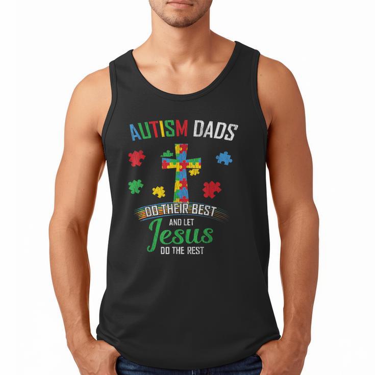 Autism Dad Son Father Autistic Kid Awareness Jesus Christian Men Tank Top