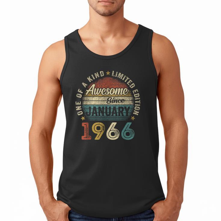 Awesome Since January 1966 60 Year Old 60th Birthday Men Dad Men Tank Top
