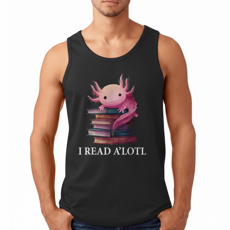 Axolotl Book Lover Librarian Reading Library Readers Men Tank Top