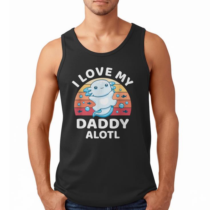 Axolotl Kids Teens Retro Sunset I Love My Daddy Men Tank Top