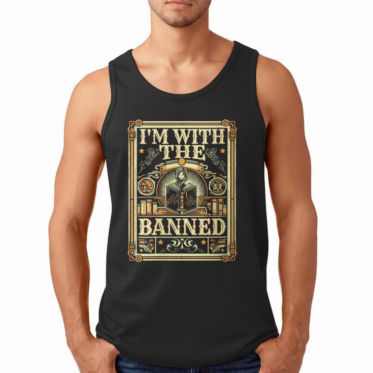 Banned Books Librarian Book Readers I m With The Banned Men Tank Top