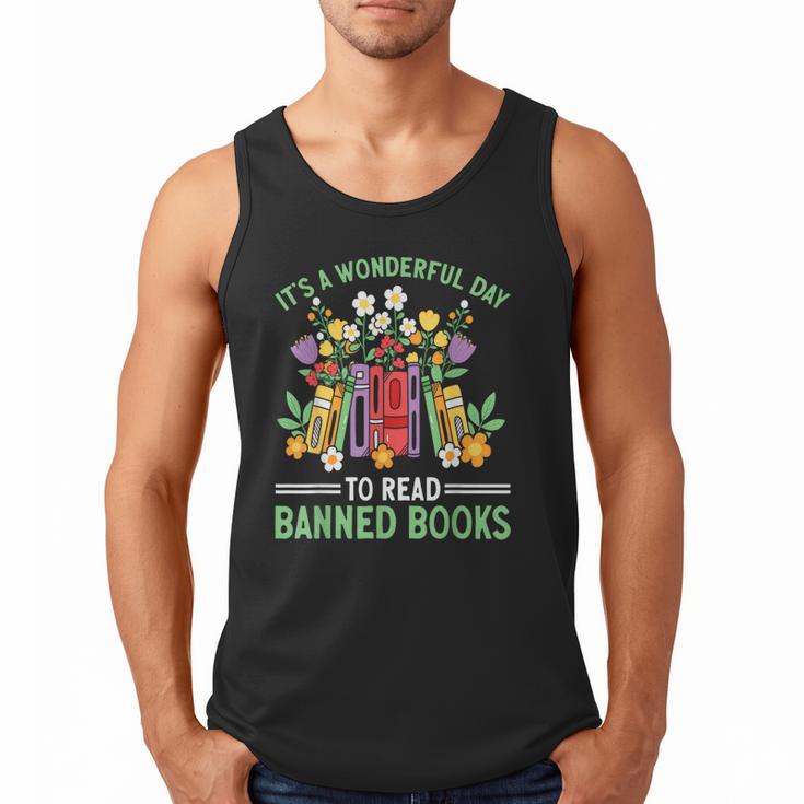 Banned Books Week Librarian Reading Men Tank Top