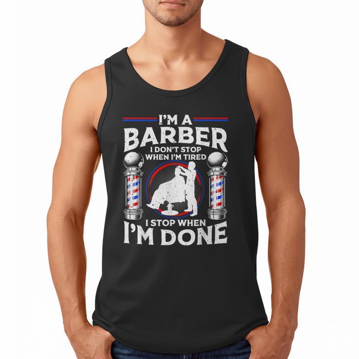 Barber s For Men Dad Hairstyling Humor Quote Small Men Tank Top