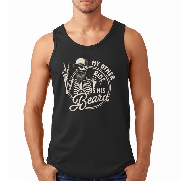 Bearded Dad Daddy Father’s Day My Other Ride Is His Beard Men Tank Top