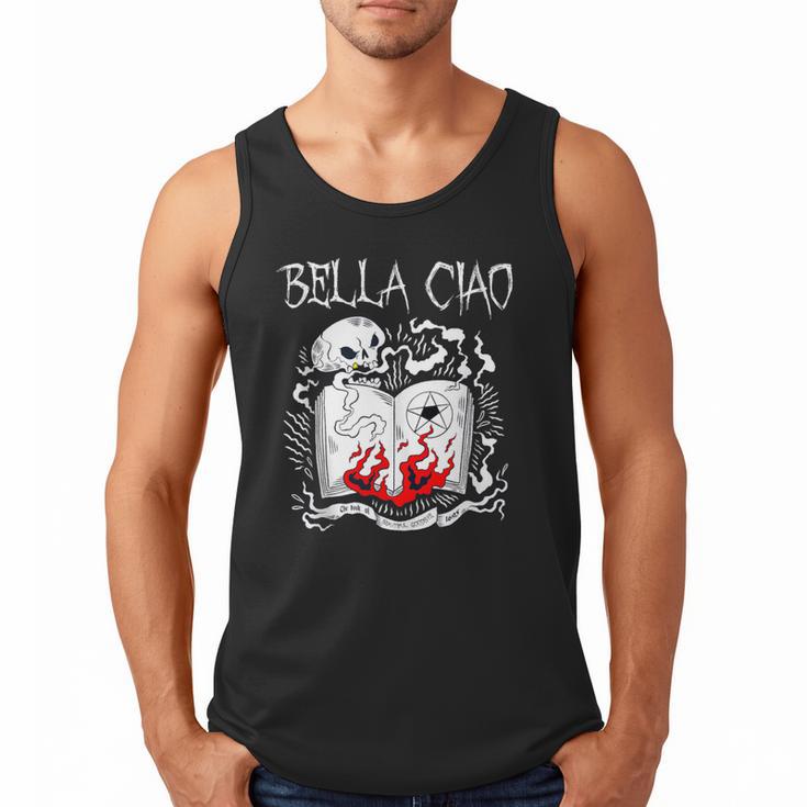 Bella Ciao Goodbye Beautiful Skull Book Of Dark Magic Occult Men Tank Top