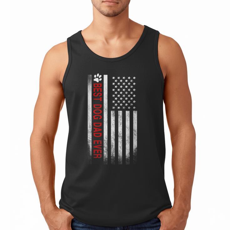 Best Dog Dad Ever American Flag For Best Father Men Tank Top