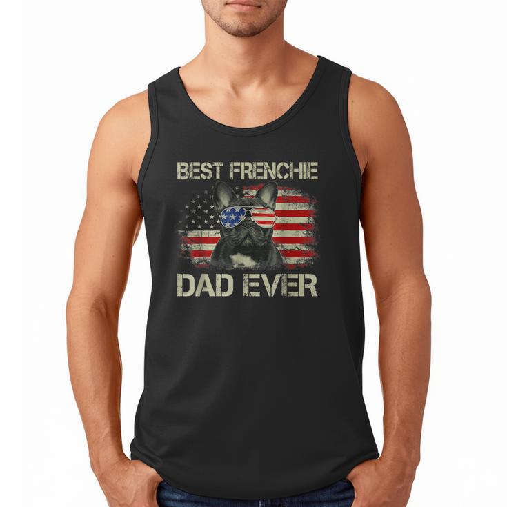 Best Frenchie Dad Ever Bulldog American Flag Men Tank Top