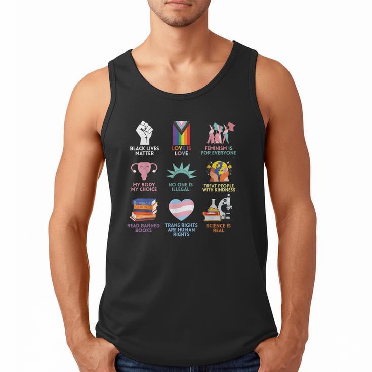 BLM Human Rights Feminism Trans Science Books LGBTQ Quote Men Tank Top