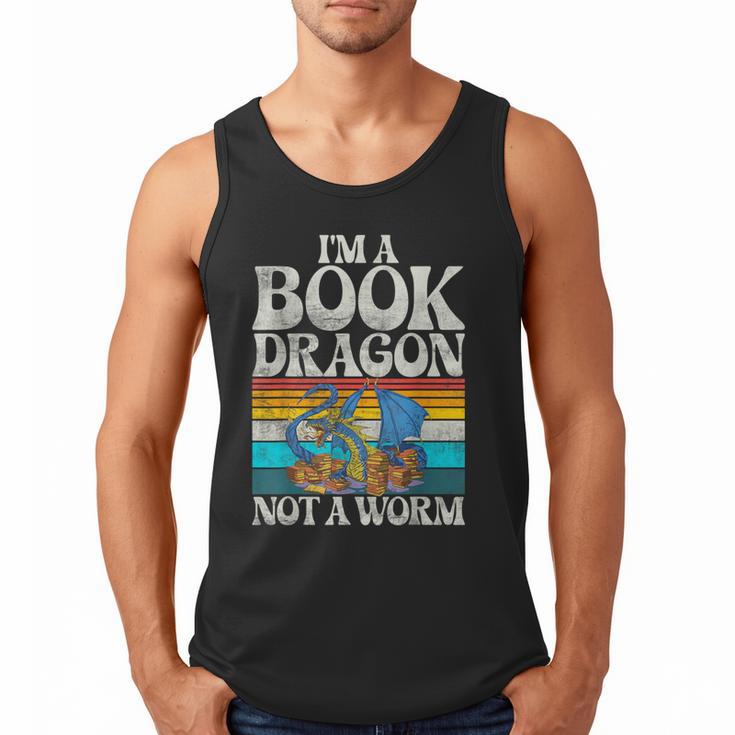 Im a Book Dragon Not a Worm Dragon Men Tank Top