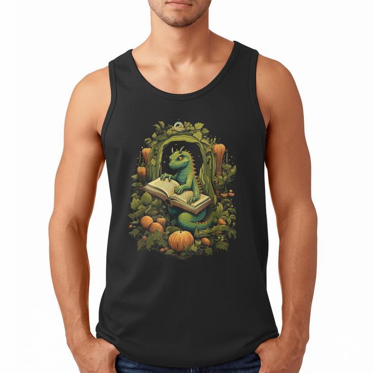 Book Dragon Reading Books Bookworm Fantasy Men Tank Top
