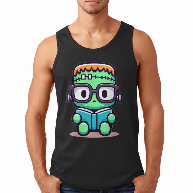 Book Lover Frankenstein's Monster With Reading Glasses Men Tank Top