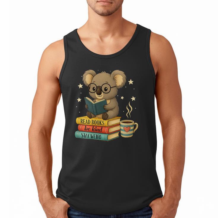 Book Lover Koala Reading Bookish Library Read Books Be Kind Men Tank Top