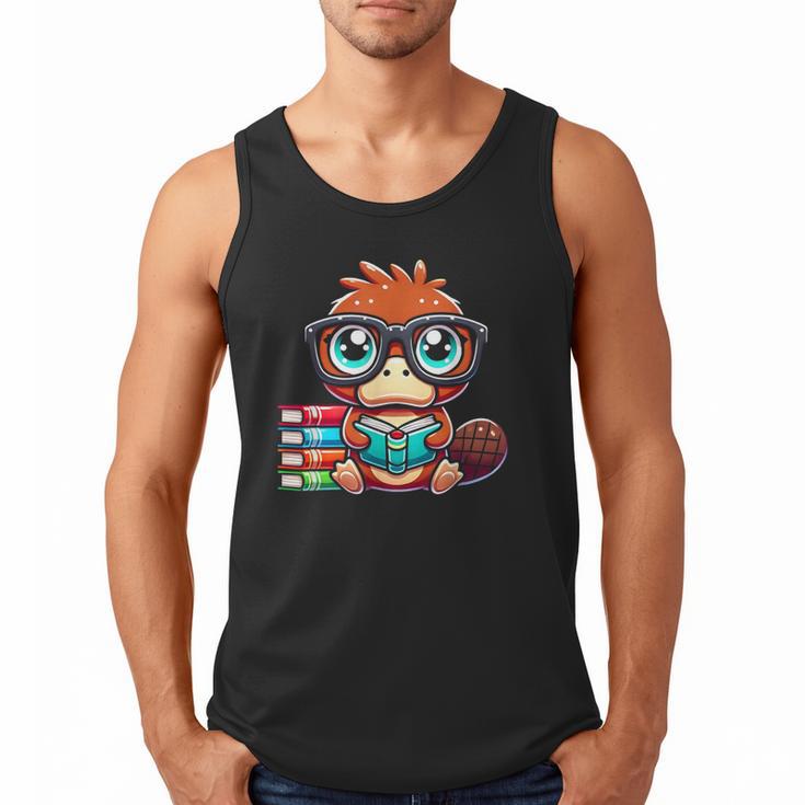 Book Lover Reading Platypus Men Tank Top