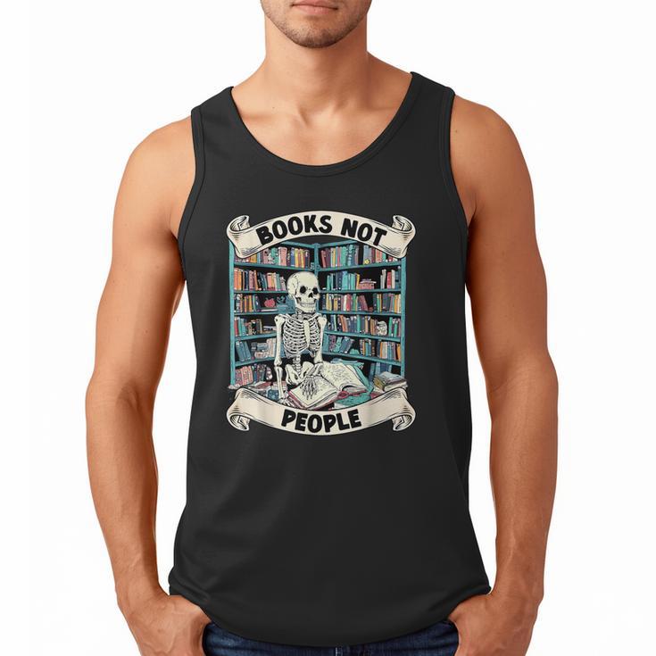 Book Lover Skeleton Reading Love Books Not People Men Tank Top