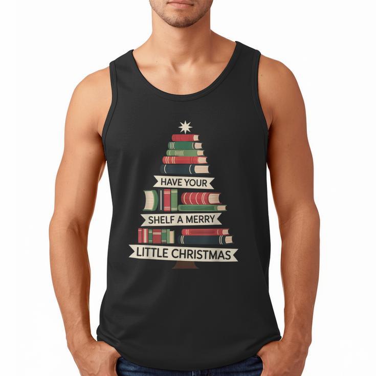 Book Merry Little Christmas Tree Holiday Men Tank Top