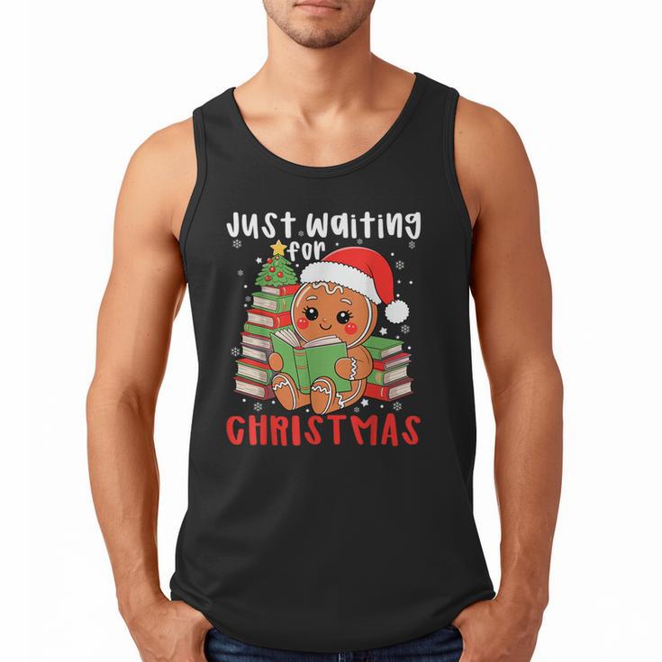 Book Reading Just Waiting For Christmas Gingerbread Men Tank Top