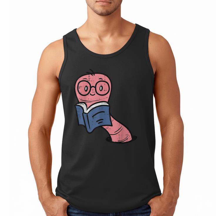 Book Worm Pun Read Reading Librarian America Men Women Kids Men Tank Top