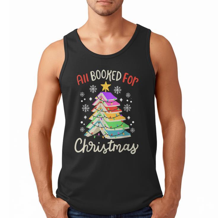 All Booked For Christmas Book Lovers Xmas Tree Women Men Tank Top