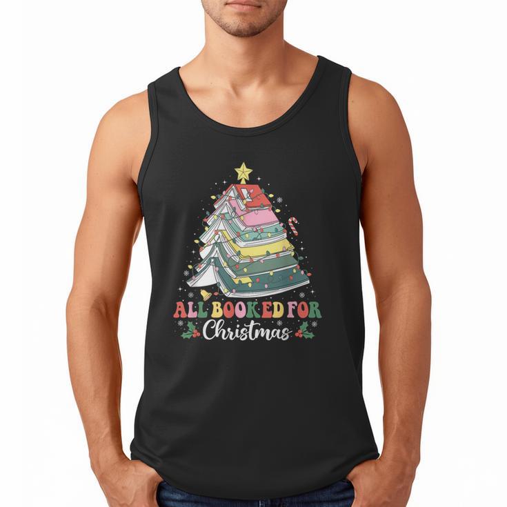 All Booked For Christmas Book Tree Lights Christmas Library Men Tank Top