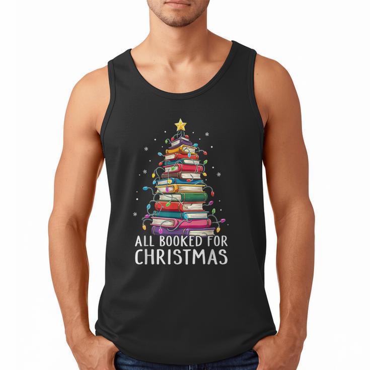 All Booked For Christmas Book Christmas Tree Lights Men Tank Top
