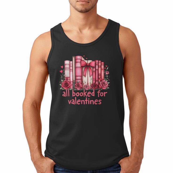 All Booked For Valentines Coquette Bow Book Lover Bookworm Men Tank Top