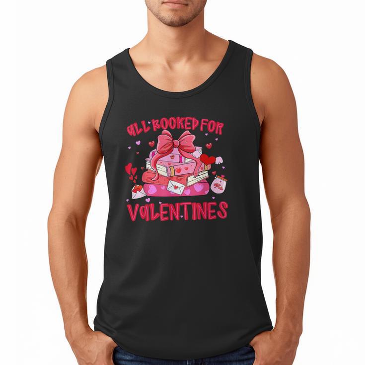 All Booked For Valentines Coquette Bow Book Valentine Day Men Tank Top