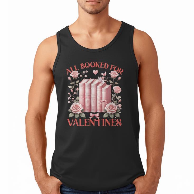 All Booked For Valentines Shirt Romantic Cupid Roses Books Men Tank Top