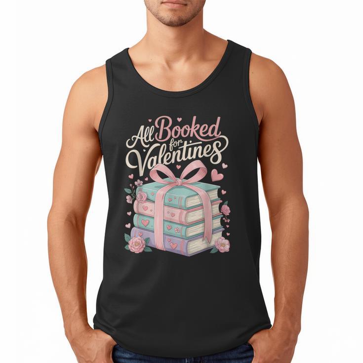 All Booked For Valentines Stacked Books Men Tank Top