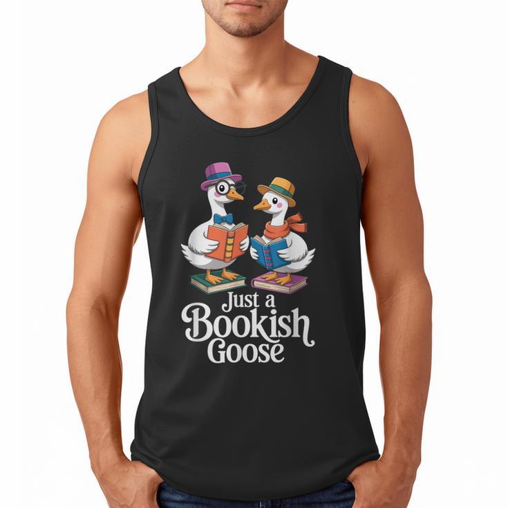 Bookish Goose Cute Geese With Hats Reading Books Men Tank Top