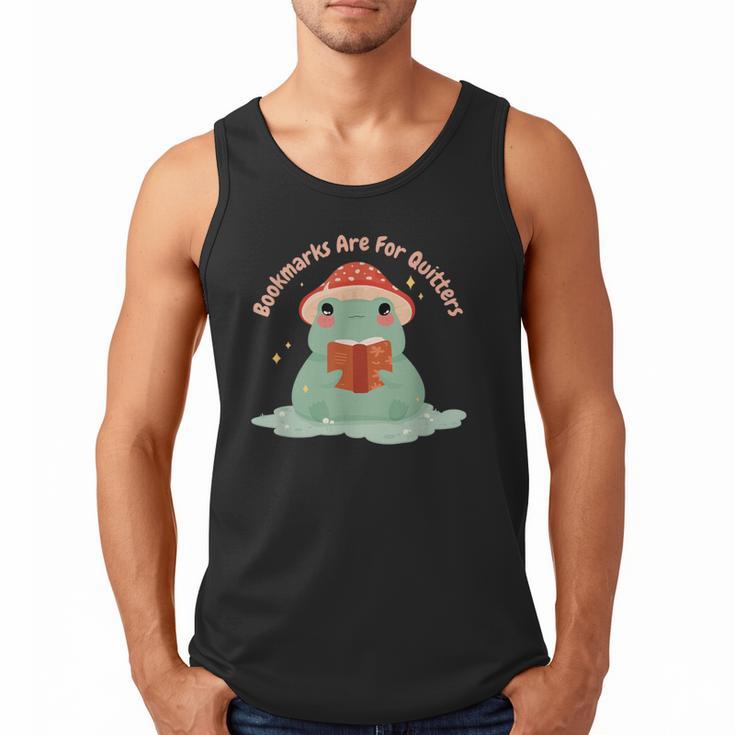 Bookmarks Are For Quitters Frog Reading Book Graphic Men Tank Top