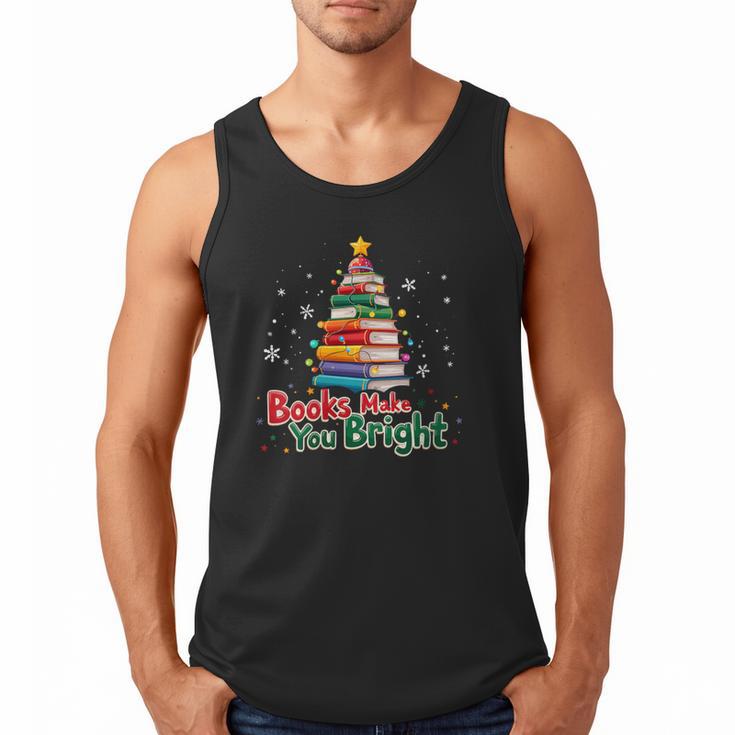 Books Make You Bright Christmas Librarian Book Lover Men Tank Top