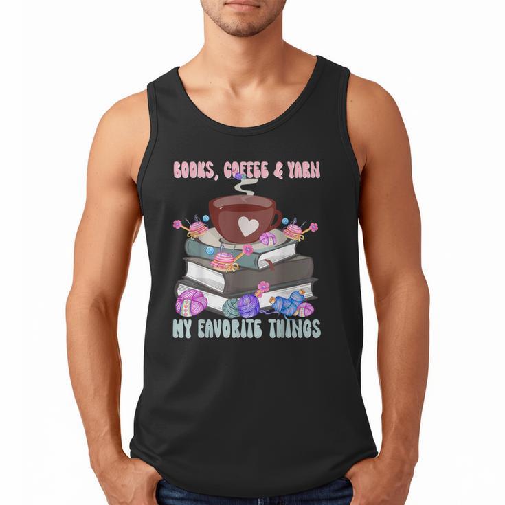 Books Coffee Yarn Lover My Favorite Things Men Tank Top
