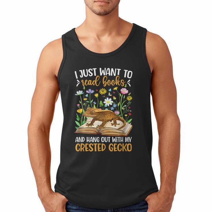 Books And Crested Gecko Owner Crestie Lover Men Tank Top