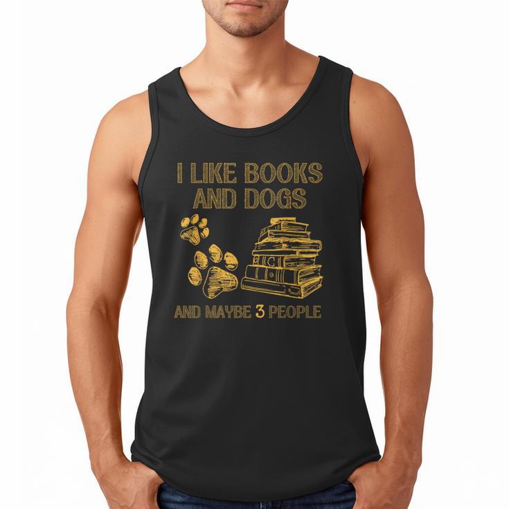I Like Books And Dogs And Maybe 3 People Vintage Sayin Men Tank Top