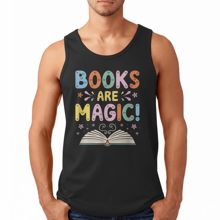 Books Are Magic Whimsical Retro Bookworm Men Tank Top