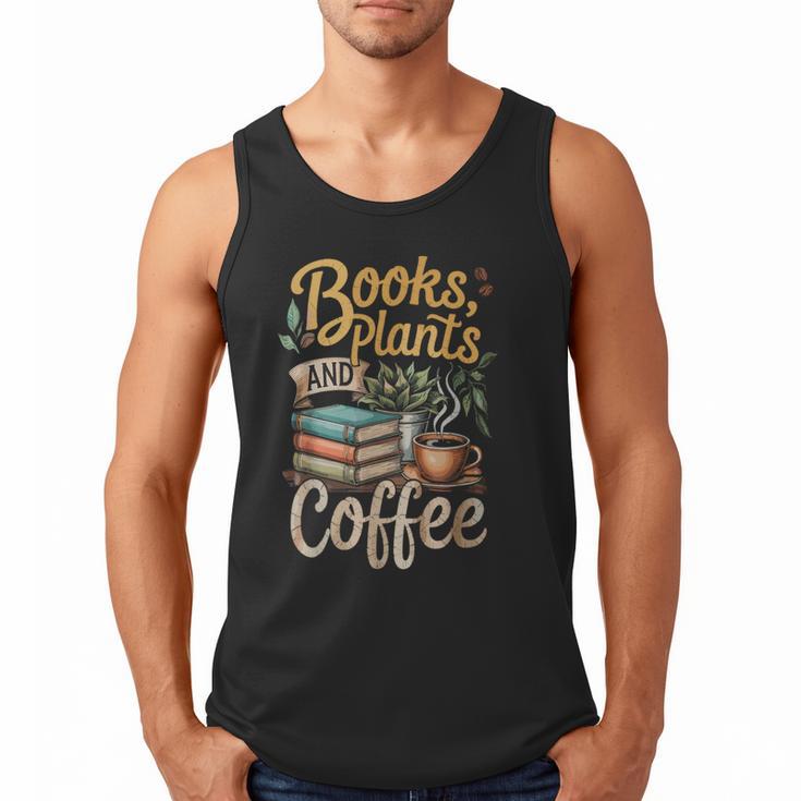 Books Plants And Coffee Growing Plant Gardening Planting Men Tank Top