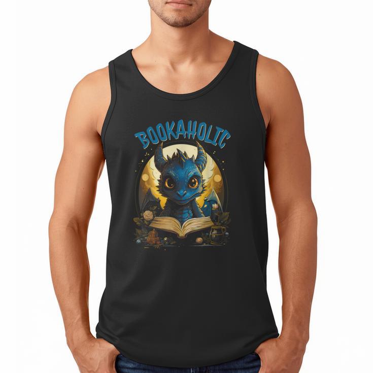 Books Quote Bookaholic Dragon Bookish Reading Men Tank Top