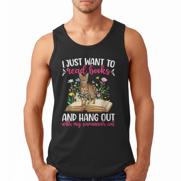 Books And My Savannah Cat Owner Savannah Cat Lover Men Tank Top