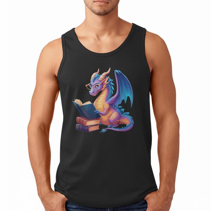 Bookworm Book Lover Women Girls Dragon Reading Men Tank Top